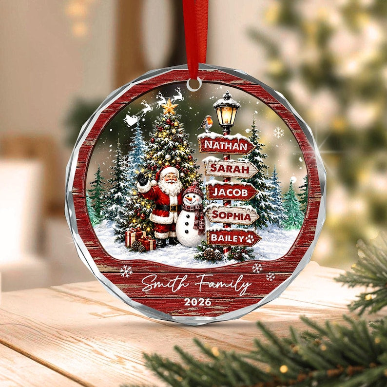 Custom Family Christmas Ornament, Personalized Signpost Keepsake 2026