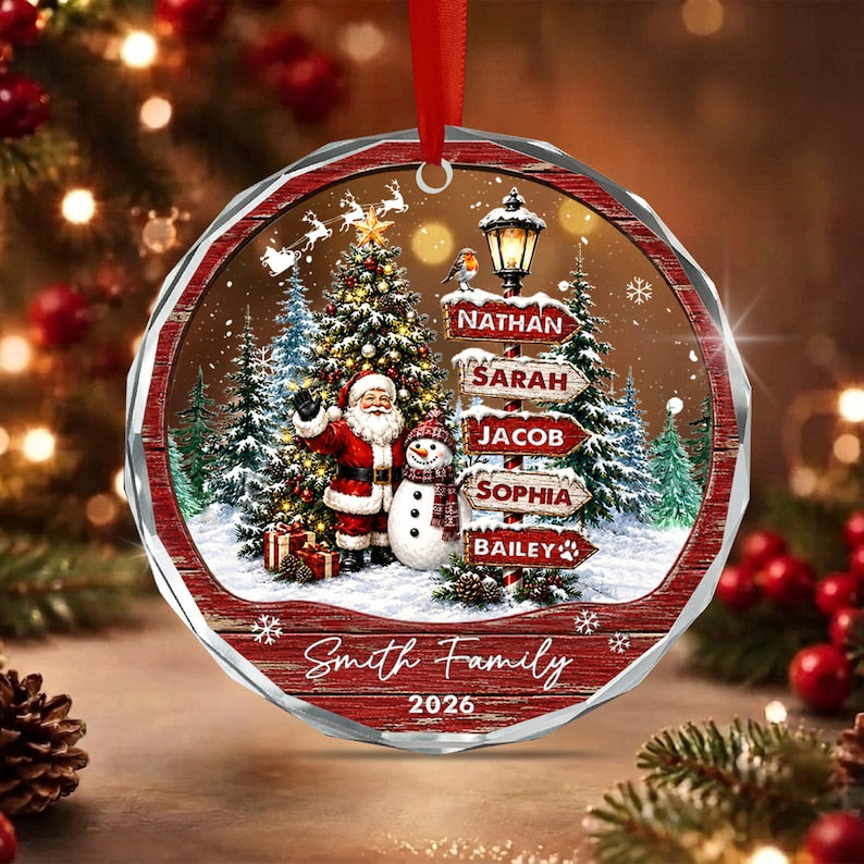 Custom Family Christmas Ornament, Personalized Signpost Keepsake 2026