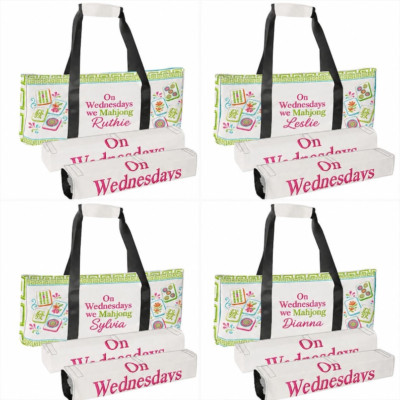 Custom Mahjong Bag Set, Customized Travel Tote Pouches, Luxury Carrying Case for Her