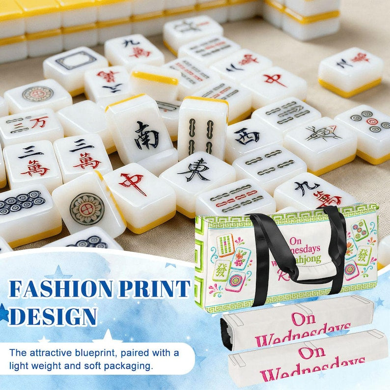 Custom Mahjong Bag Set, Customized Travel Tote Pouches, Luxury Carrying Case for Her