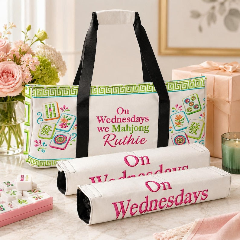 Custom Mahjong Bag Set, Customized Travel Tote Pouches, Luxury Carrying Case for Her