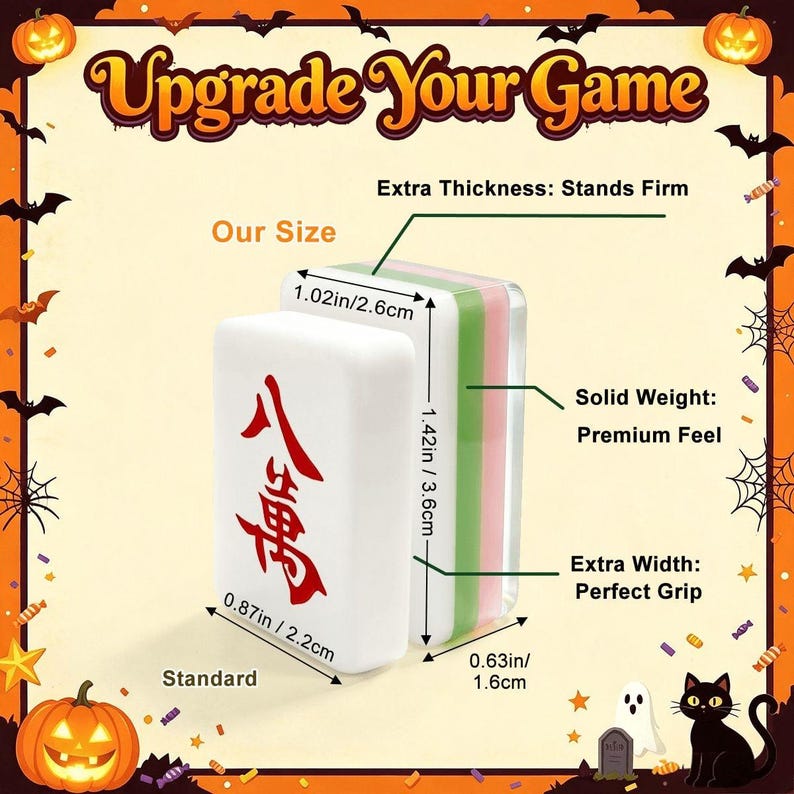 Halloween Mahjong Tiles, Spooky Cute American Mahjong Set, Black Cat Mahjong, Pink Halloween Tiles