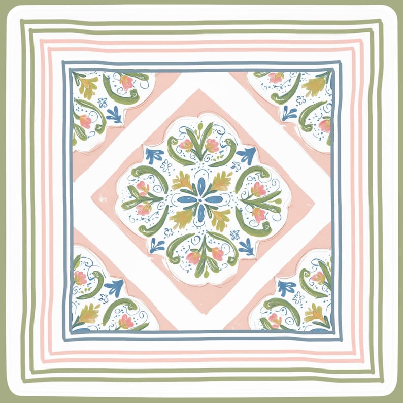 Botanical Mahjong Playing Mat, Mahjong Table Mat for American & Chinese Mahjong, Game Night Gift