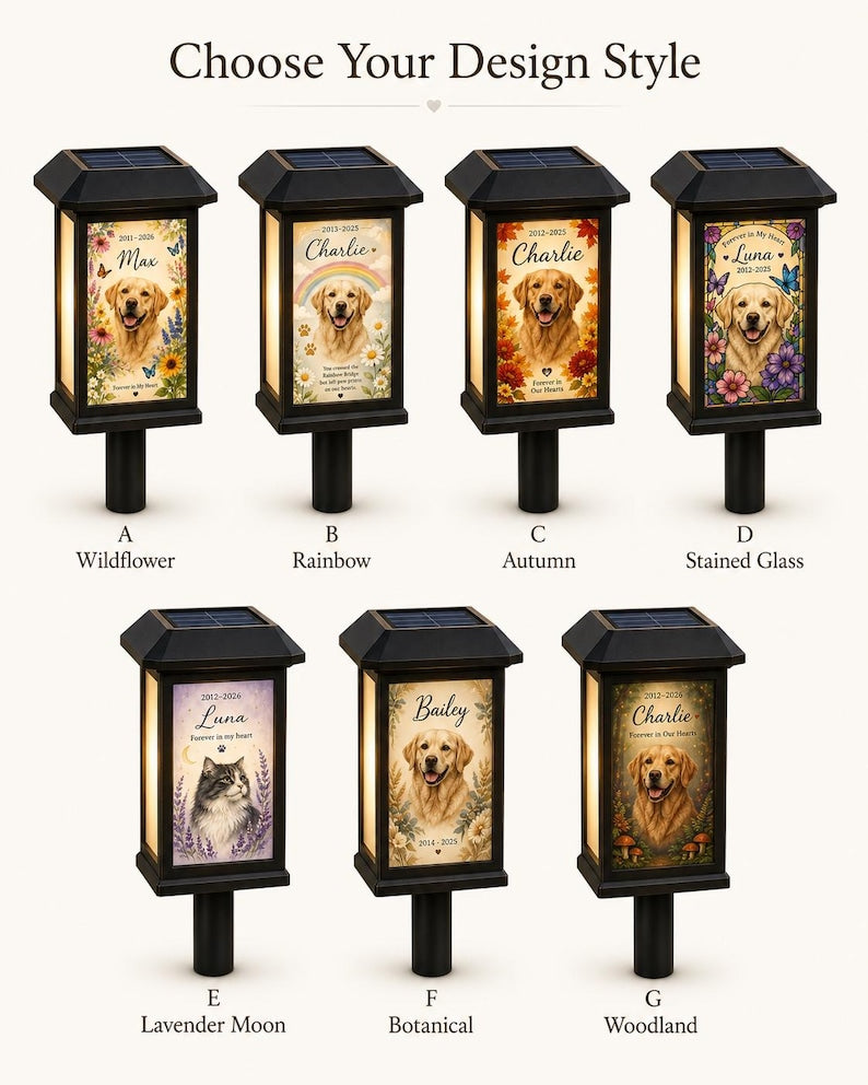 Personalized Pet Memorial Solar Lantern, Custom Dog Memorial Garden Light, Sympathy Gift for Dog Loss