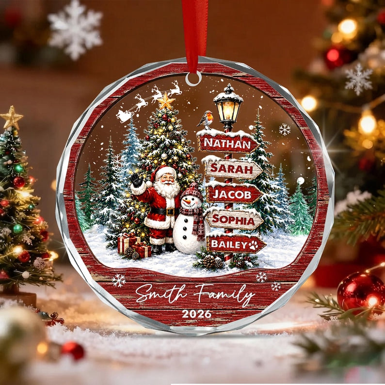 Custom Family Christmas Ornament, Personalized Signpost Keepsake 2026