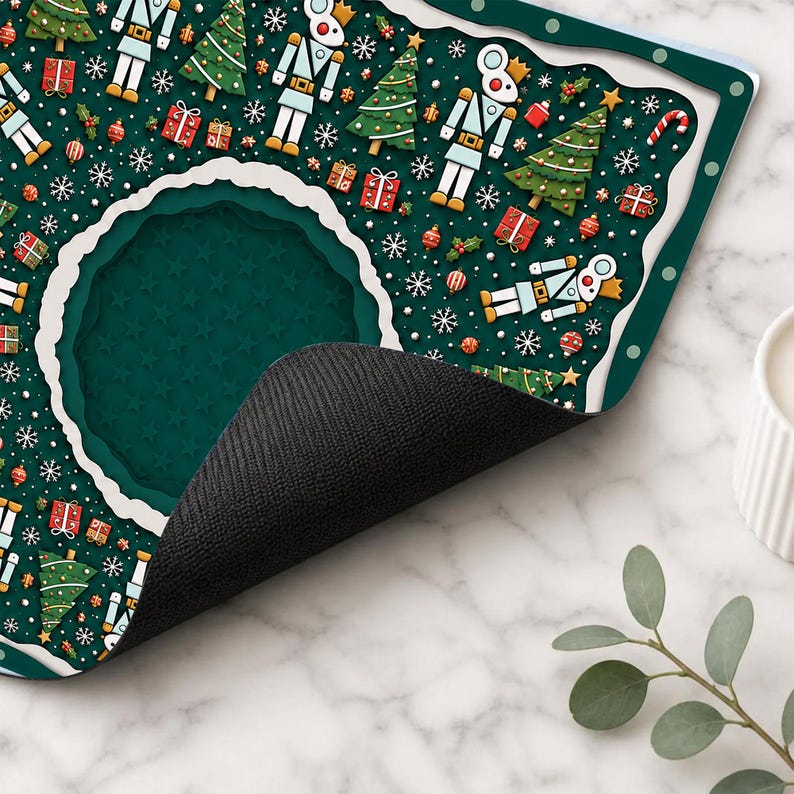 Nutcracker Christmas Mahjong Mat, Whimsical Holiday Decor, Festive Winter Wonderland Table Game Mat