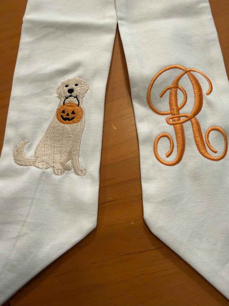Embroidered Custom Dog Breed Wreath Sash with Last Name Initial