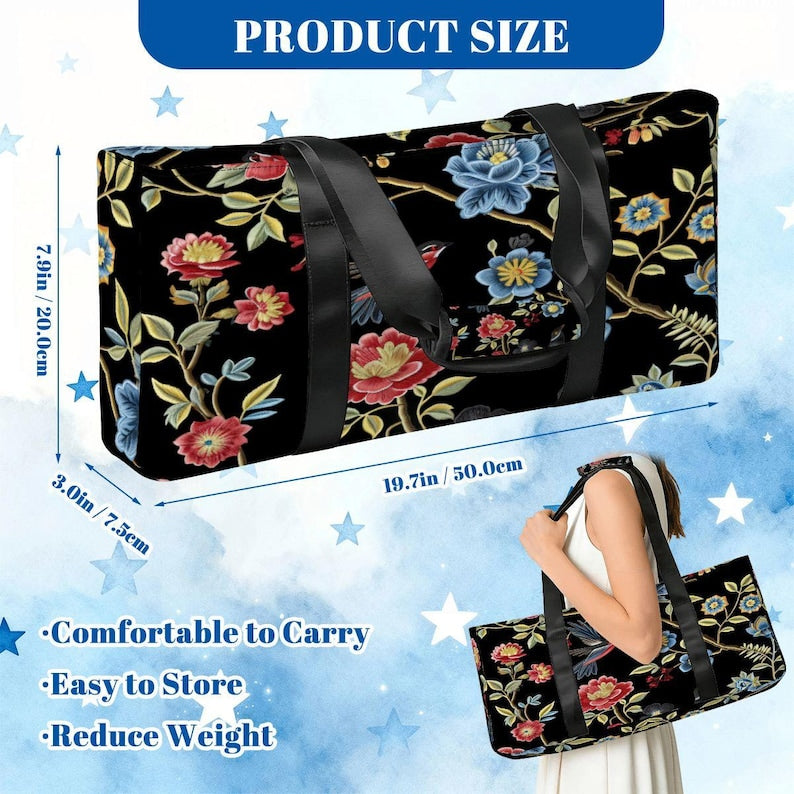 Bird Toile Floral Mahjong Bag Set, 3-Piece American Mahjong Storage Tote