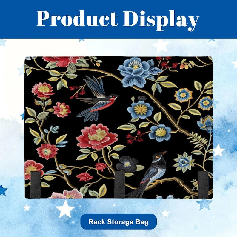Bird Toile Floral Mahjong Bag Set, 3-Piece American Mahjong Storage Tote