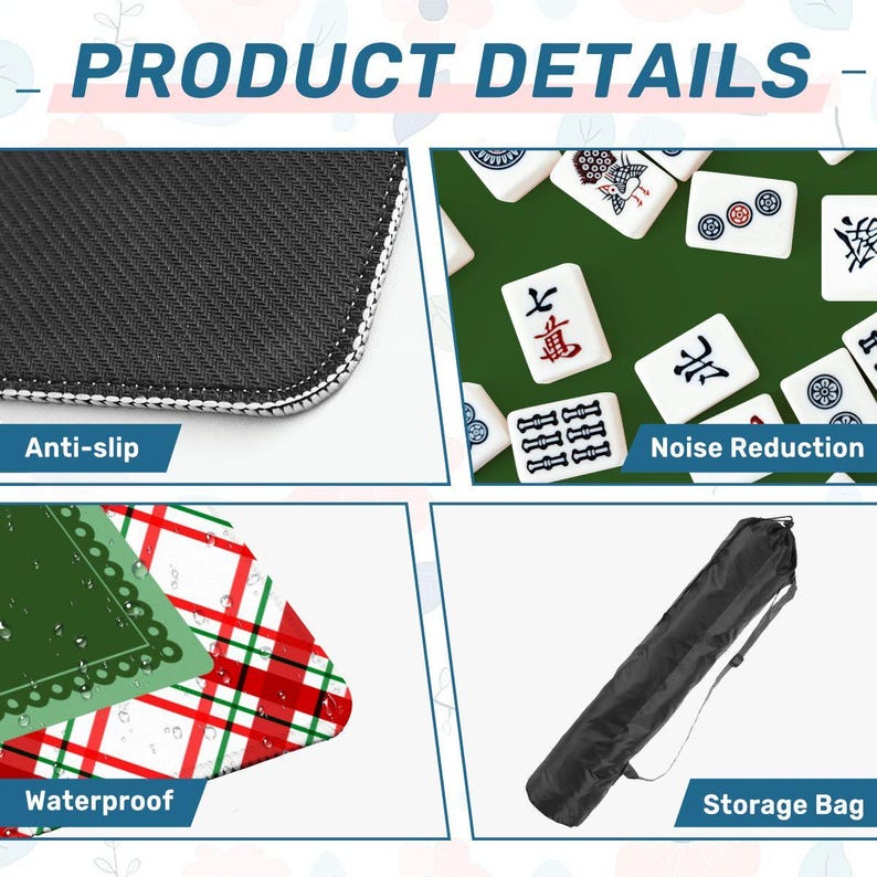 Evergreen Christmas Plaid Mahjong Mat