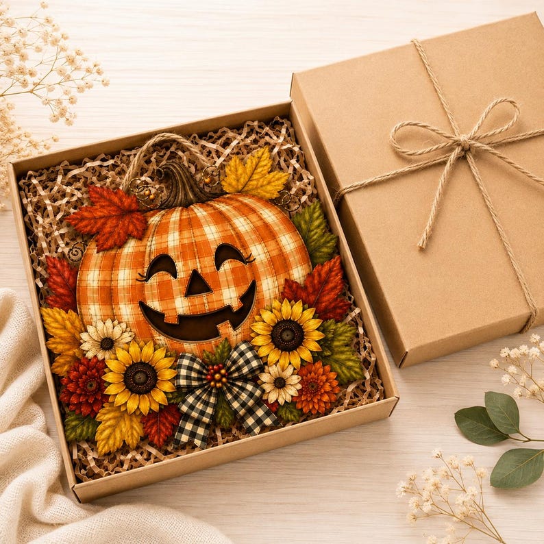 Pumpkin Wooden Door Sign Hanger, Halloween Fall Door Decor, Sunflower Pumpkin Wreath Sign