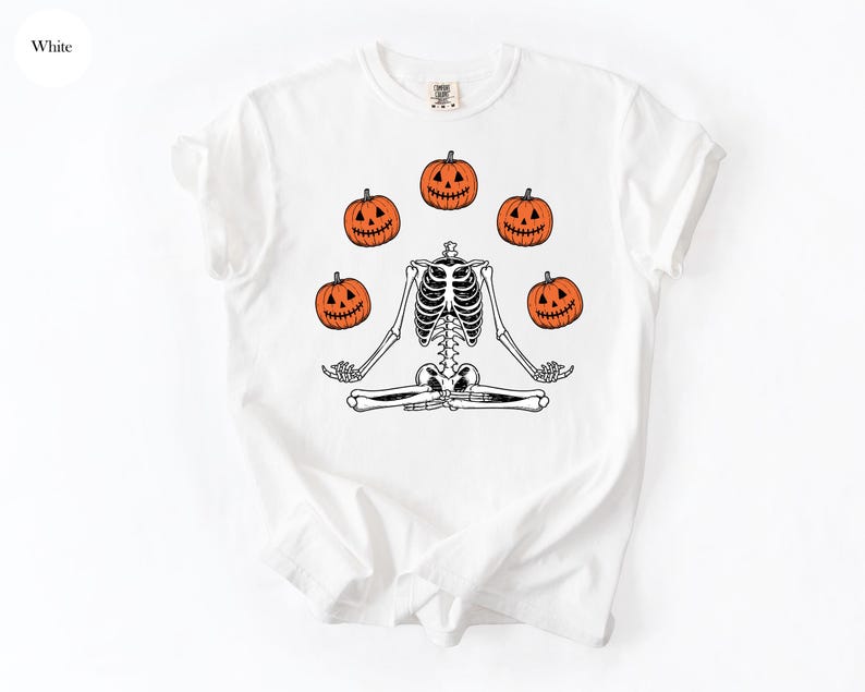 Comfort Colors® Skeleton Halloween Shirt, Pumpkin Shirt, Fall Tshirt Spooky Season TShirt, Fall Shirts for Women