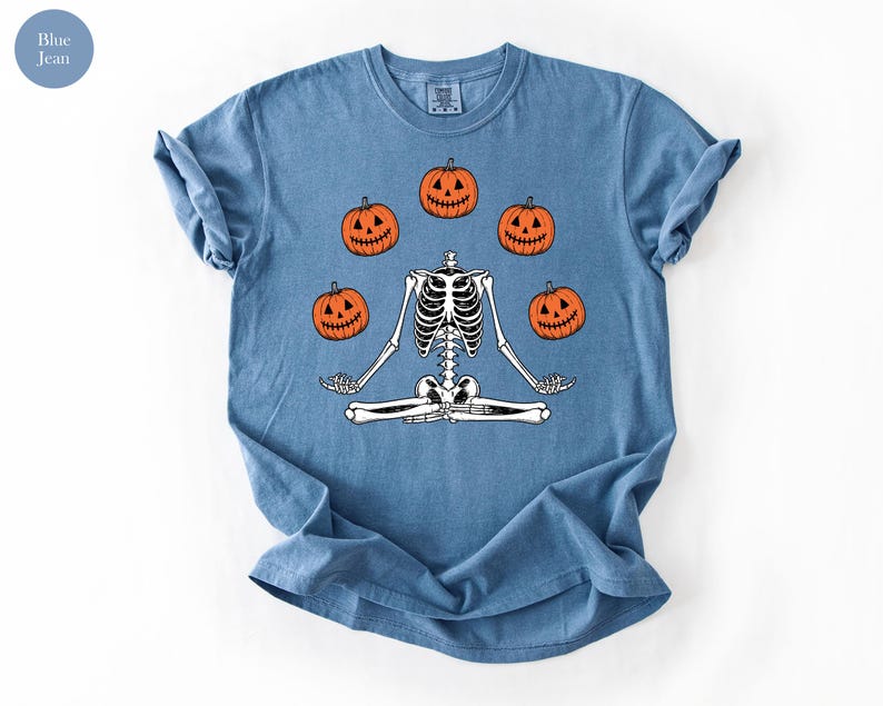 Comfort Colors® Skeleton Halloween Shirt, Pumpkin Shirt, Fall Tshirt Spooky Season TShirt, Fall Shirts for Women