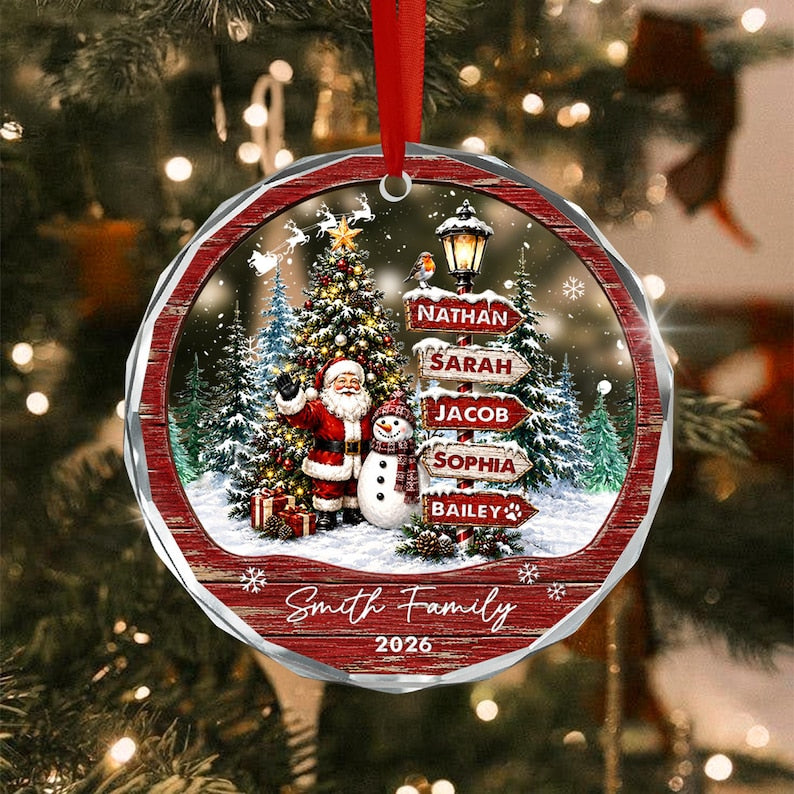 Custom Family Christmas Ornament, Personalized Signpost Keepsake 2026