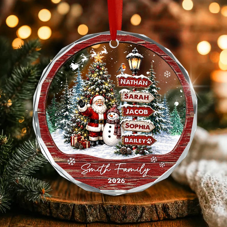 Custom Family Christmas Ornament, Personalized Signpost Keepsake 2026