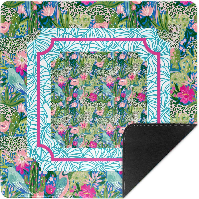 Personalized Botanical Mahjong Mat, Custom Table Playmat, American Mahjong Mat Travel for Game Night