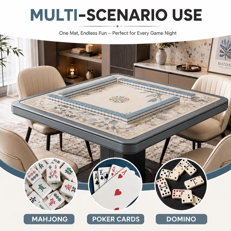Custom Mahjong Mat, Coastal Coral Reef Table Cover, Monogrammed Game Night Gift