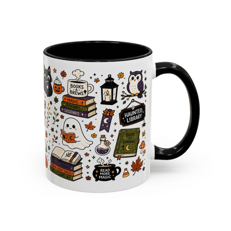 Cozy Book Club Halloween Mug, Bookish Halloween Coffee Cup, Reader Gift Mug, Just One More Chapter Mug