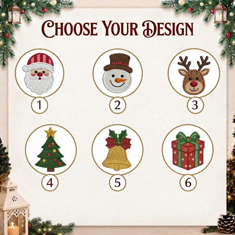 Custom Embroidered Santa Wreath Sash, Personalized Monogram Striped Ric Rac Bow, Christmas Front Door Decor
