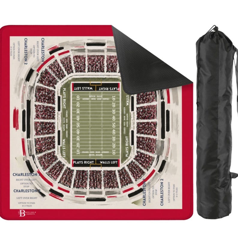Custom Football Mahjong Mat, Pick Your Team Colors, Family Mahjong Mat
