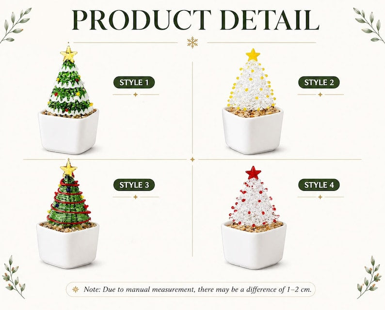 Personalized Glass Christmas Tree Pot, Family Christmas Gift, Farmhouse Christmas Decor, Family Christmas Keepsake
