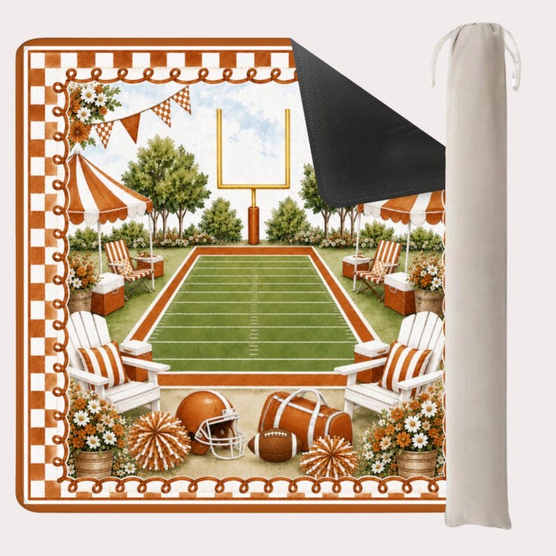 Football Mahjong Mat, Red White Sports Mahjong Mat, Game Table Mat, Football Fan Gift