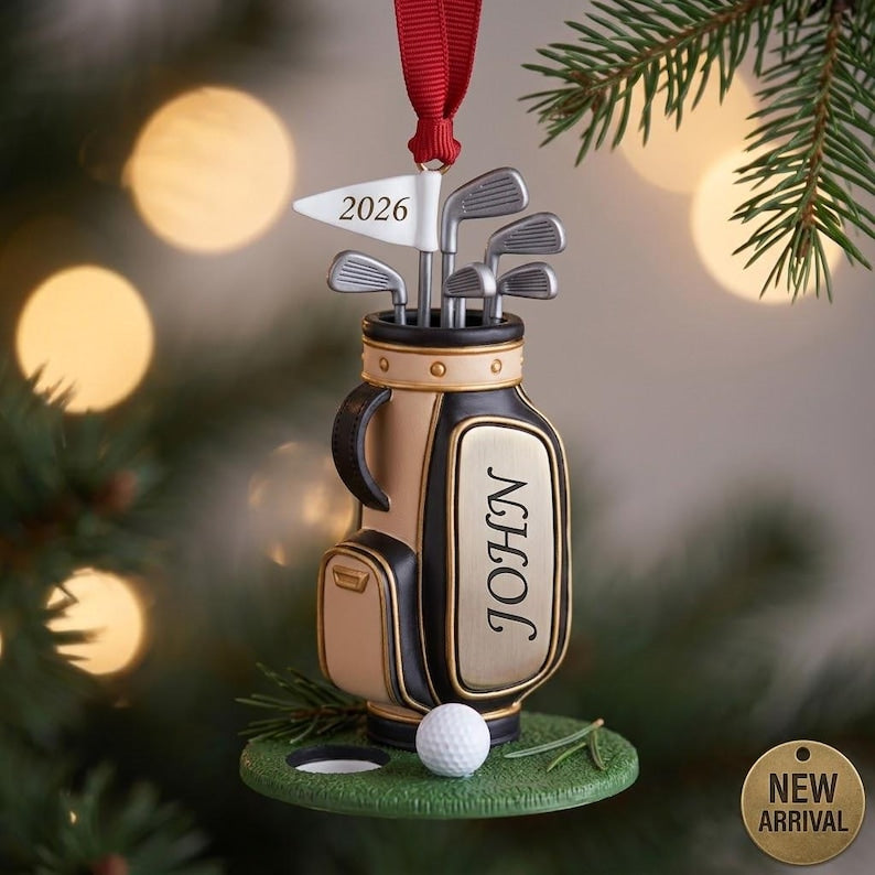 Personalized Golf Bag Christmas Ornament, Custom Golfer Keepsake 2026