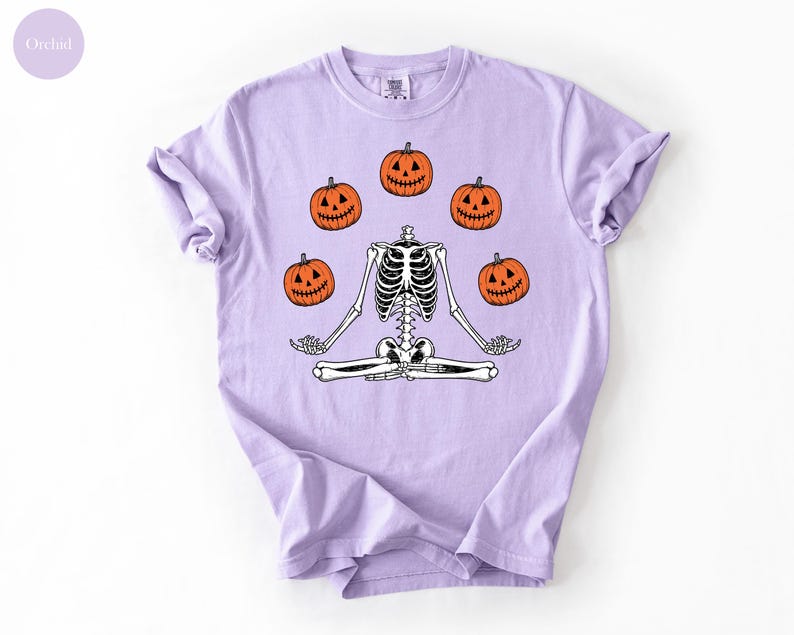 Comfort Colors® Skeleton Halloween Shirt, Pumpkin Shirt, Fall Tshirt Spooky Season TShirt, Fall Shirts for Women