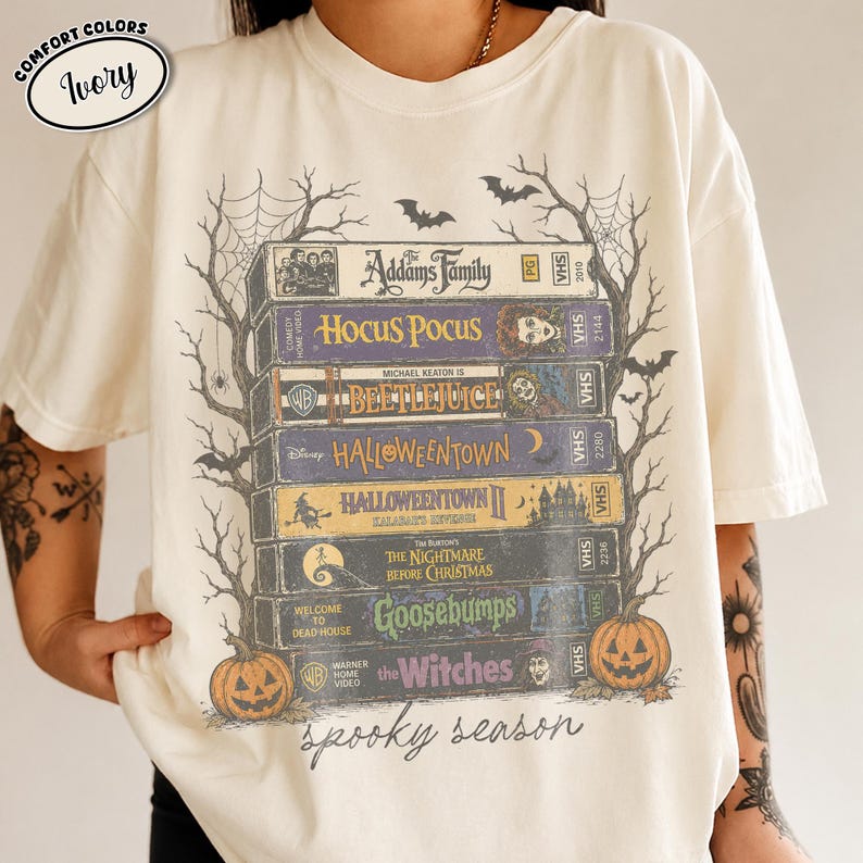Vintage Halloween VHS Shirt, Retro Spooky Season Comfort Colors Tee, Funny Horror Movie Shirt, Scary Halloween 2026 Tee Gift