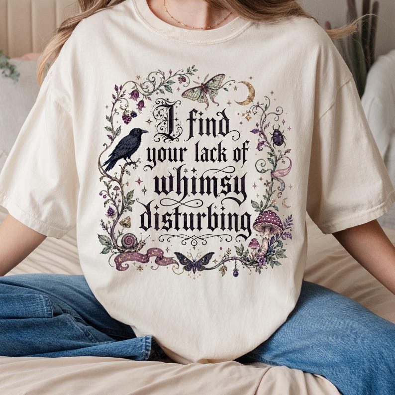 Lack of Whimsy Crow Fall Shirt, Witchy Apparel, Autumn Shirt, Fall T-shirt, Halloween Shirt, Comfort Colors®, Mystical Shirt