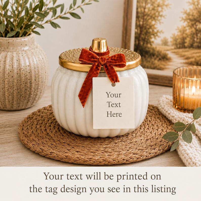 Personalized Ceramic Pumpkin Shaped Candle, Gift for Mom, Custom Fall Candle, Thanksgiving Gift, Hostess Gift