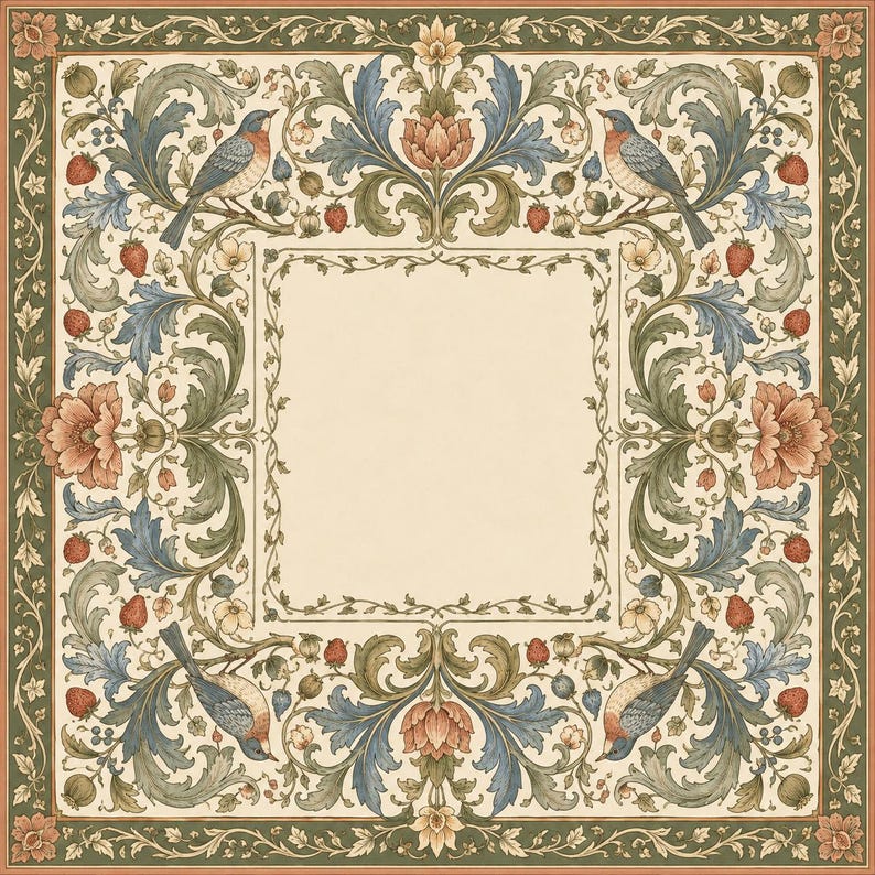 William Morris Mahjong Mat, Vintage Botanical Game Mat, English Garden American Mahjong Table Mat, Heritage Gift