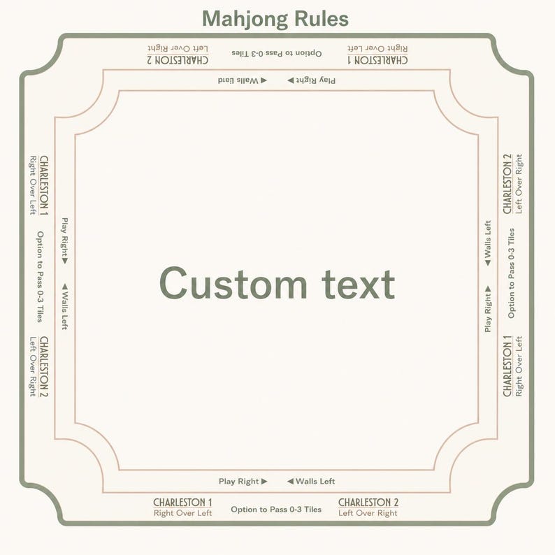Custom Mahjong Mat, Coastal Coral Reef Table Cover, Monogrammed Game Night Gift