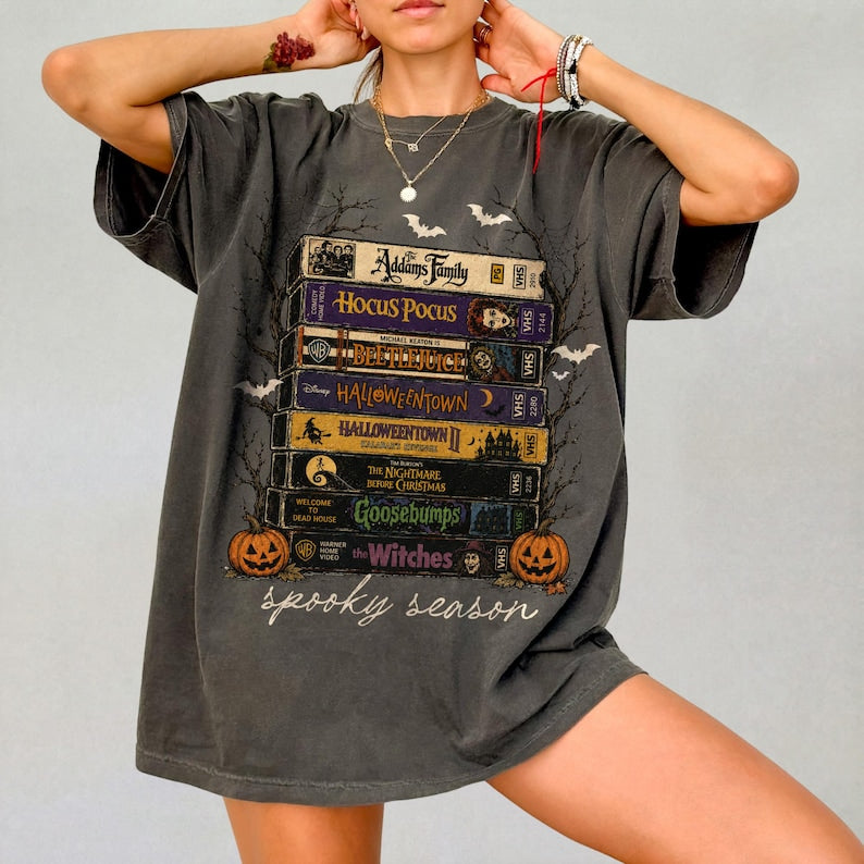 Vintage Halloween VHS Comfort Colors Tee, Retro Spooky Season Shirt, Funny Horror T-shirt, Scary Movie Halloween Shirt