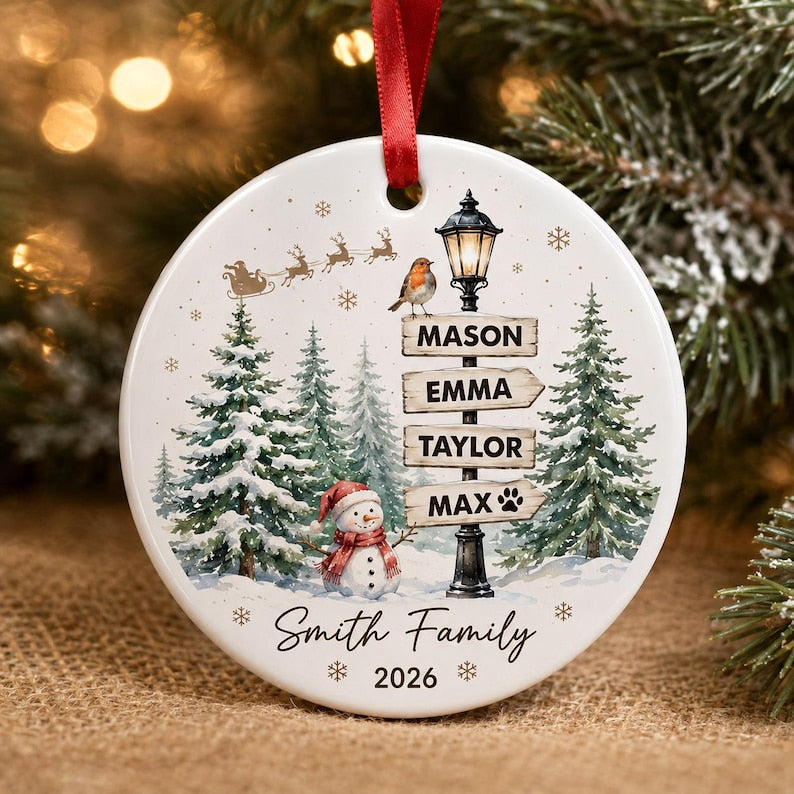 Personalized 3D Relief Ornament Family Christmas Ornament 2026, Custom Family of 4 5 with Pets