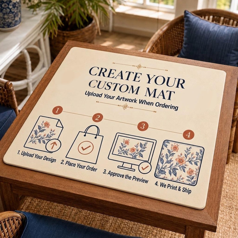 Custom Mahjong Mat, Personalized Printed Design, Upload Your Artwork