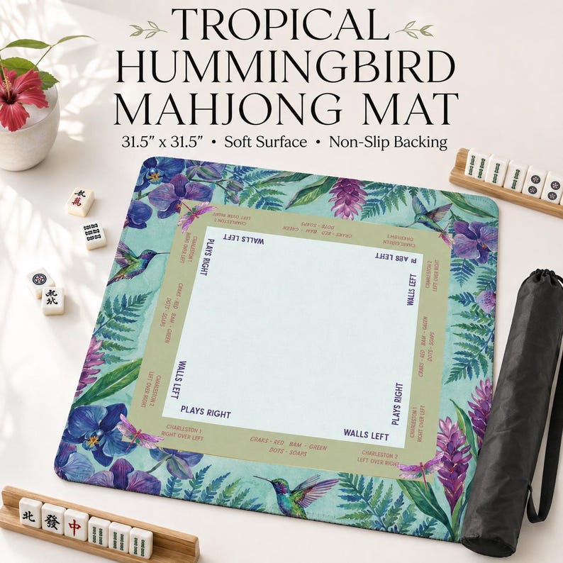 Purple Mahjong Mat, Lavender Mahjong Table Mat, Non Slip Game Mat for American Mahjong