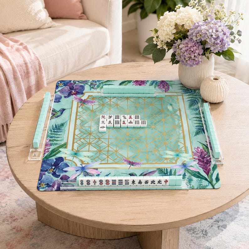 Purple Mahjong Mat, Lavender Mahjong Table Mat, Non Slip Game Mat for American Mahjong