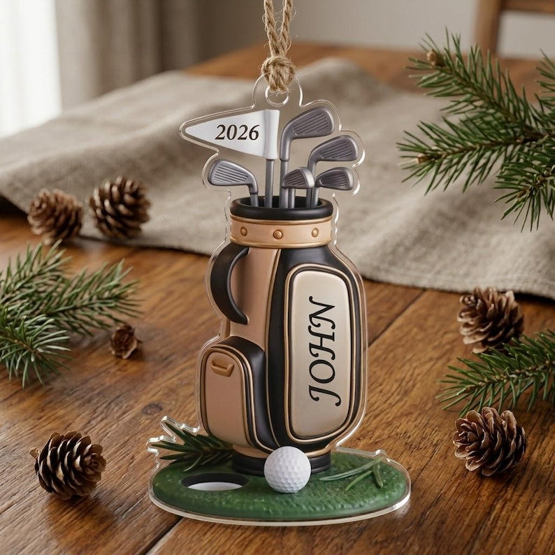 Personalized Golf Bag Christmas Ornament, Custom Golfer Keepsake 2026