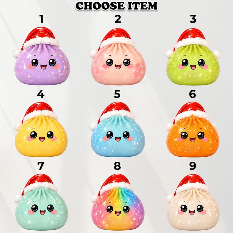 Personalized Glitter Dumpling Ornament, Dim Sum Acrylic Family Ornament, Dumpling Holiday Ornament