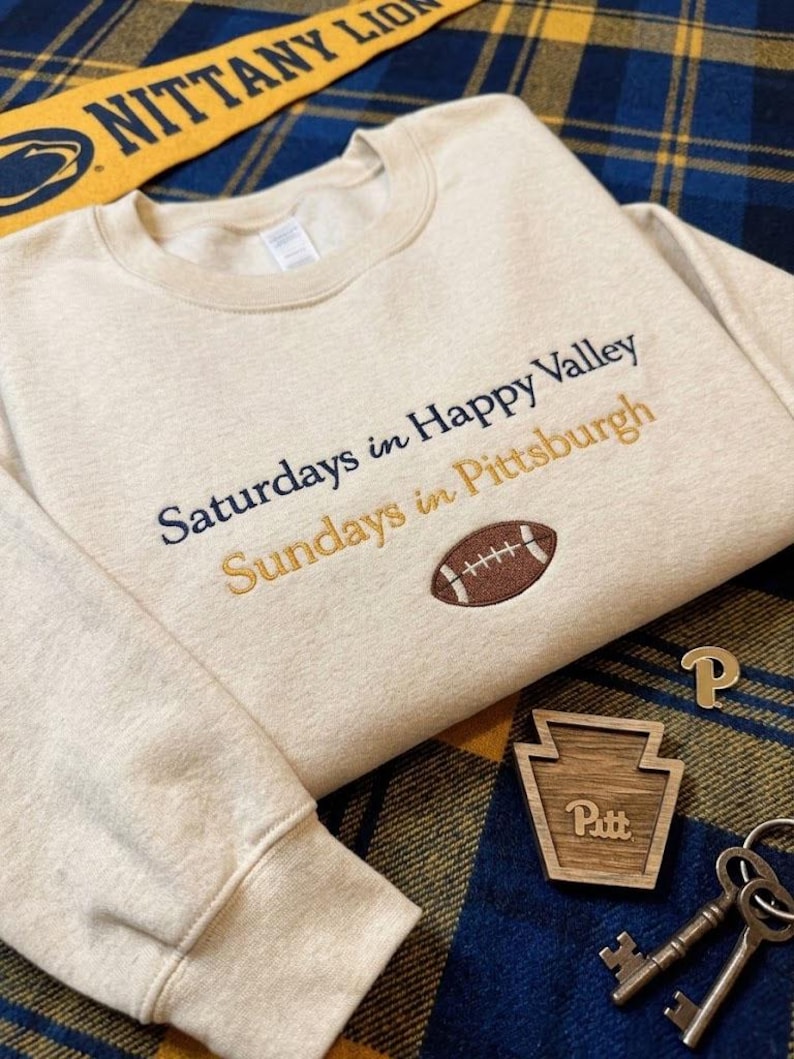 Saturdays Happy Valley Sundays Pittsburgh Sweatshirt, House Divided Football Crewneck, College Game Day Pullover