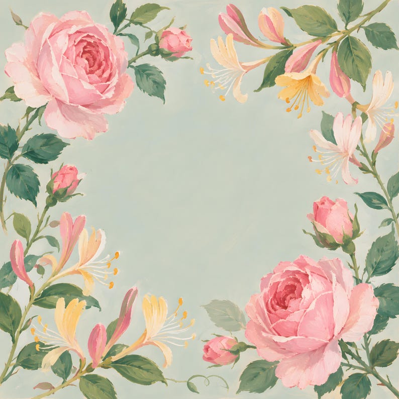 Rose Honeysuckle Mahjong Mat, American Mahjong Mat, June Birth Flower Garden, Pink Floral Mahjong Gift