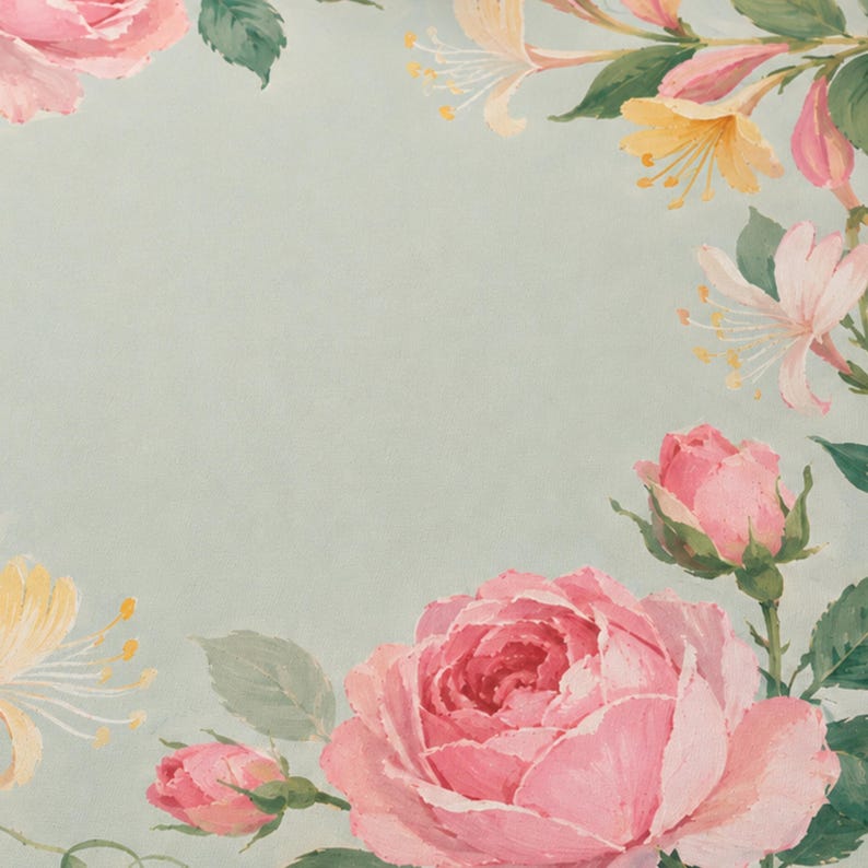 Rose Honeysuckle Mahjong Mat, American Mahjong Mat, June Birth Flower Garden, Pink Floral Mahjong Gift
