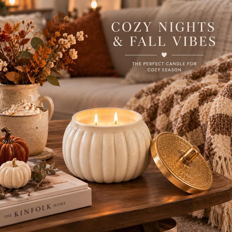 Pumpkin Candle, Fall Host Gift, Fall Candle Gift, Boo Basket, Harvest Basket Gift, Thanksgiving Decor, Scented Autumn Candle