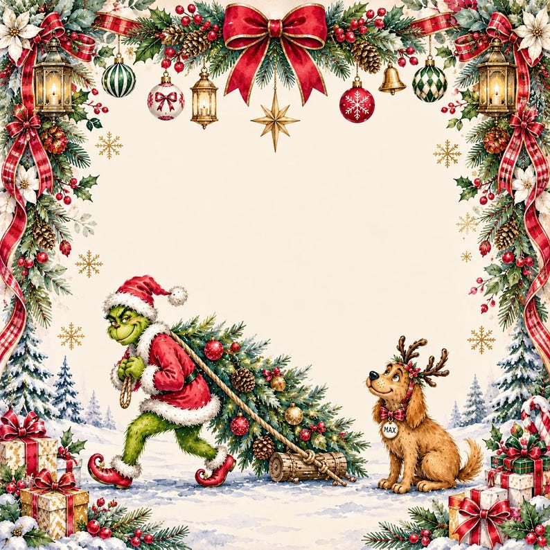 Festive Christmas Mahjong Mat, Holiday Table Mahjong, Winter Wonderland Board Game Accessories Gift
