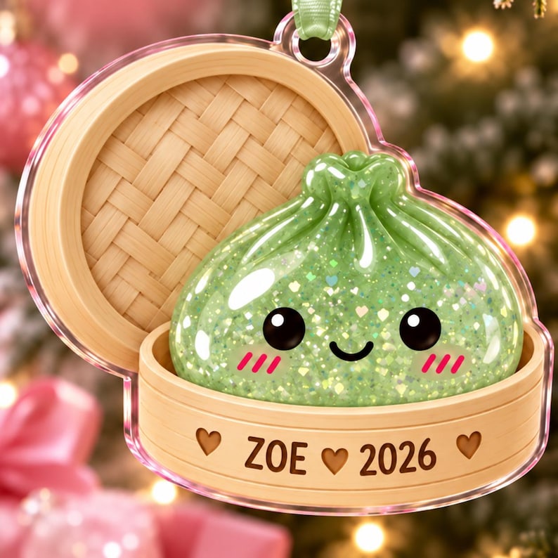 Squishy Ornament, Custom Name Dumpling Ornament, Cute Squishy Lover Gift, Kids Keepsake