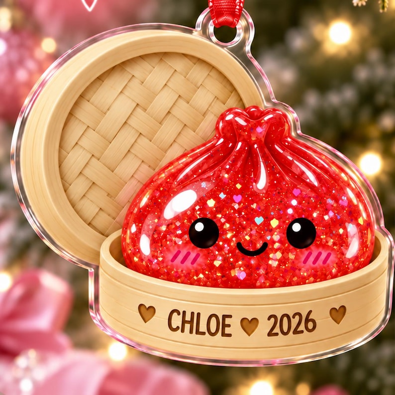 Squishy Ornament, Custom Name Dumpling Ornament, Cute Squishy Lover Gift, Kids Keepsake