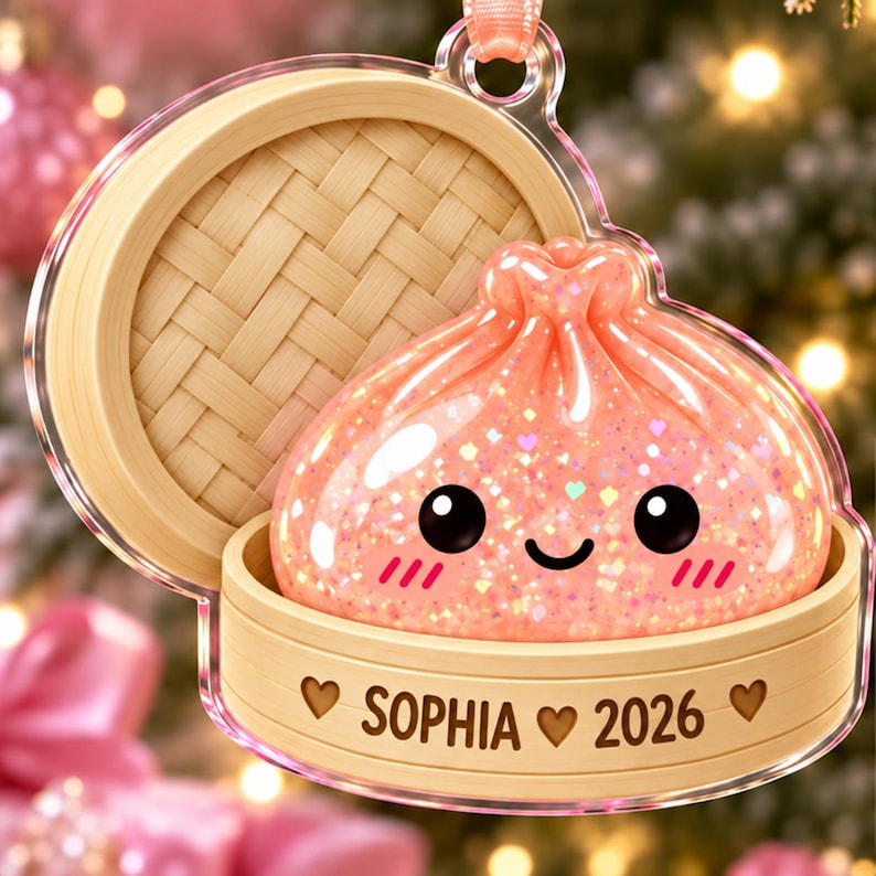 Squishy Ornament, Custom Name Dumpling Ornament, Cute Squishy Lover Gift, Kids Keepsake