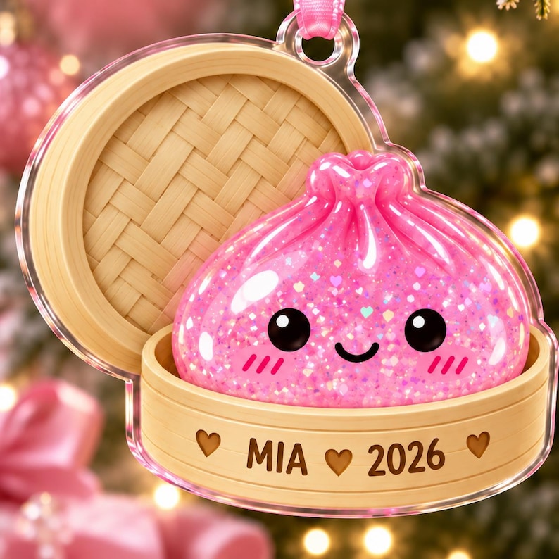 Squishy Ornament, Custom Name Dumpling Ornament, Cute Squishy Lover Gift, Kids Keepsake