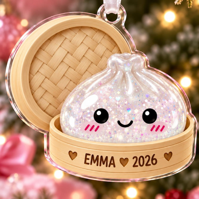 Squishy Ornament, Custom Name Dumpling Ornament, Cute Squishy Lover Gift, Kids Keepsake